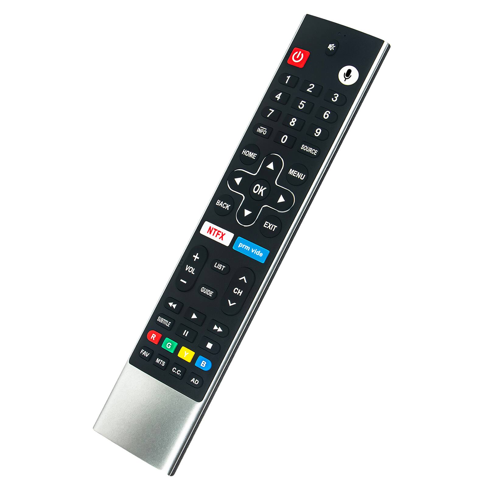 1 2 3 4 5 6 7 8 9 0 INFO HOME SOURCE MENU OK BACK EXIT NTFX PRM + VIDE VOL LIST GUIDE CH SUBTITLE R II G FAV Y MTS C.C. AD