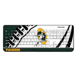 Keyscaper - Green Bay Packers Passtime Design Wireless Keyboard - Multicolor