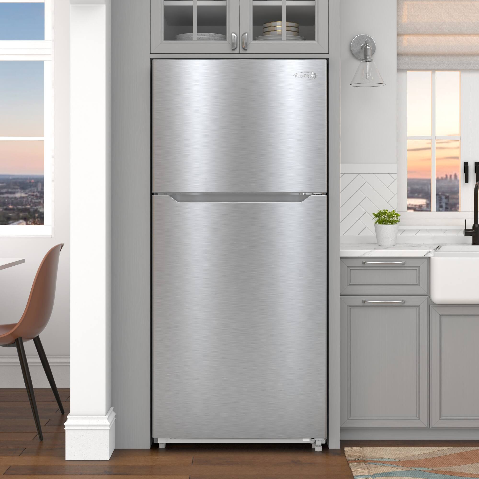 Left. Koolmore - 30 In. 20 Cu. Ft. Top-Freezer Household Refrigerator in Stainless Steel, Energy Star Certified - Stainless steel.
