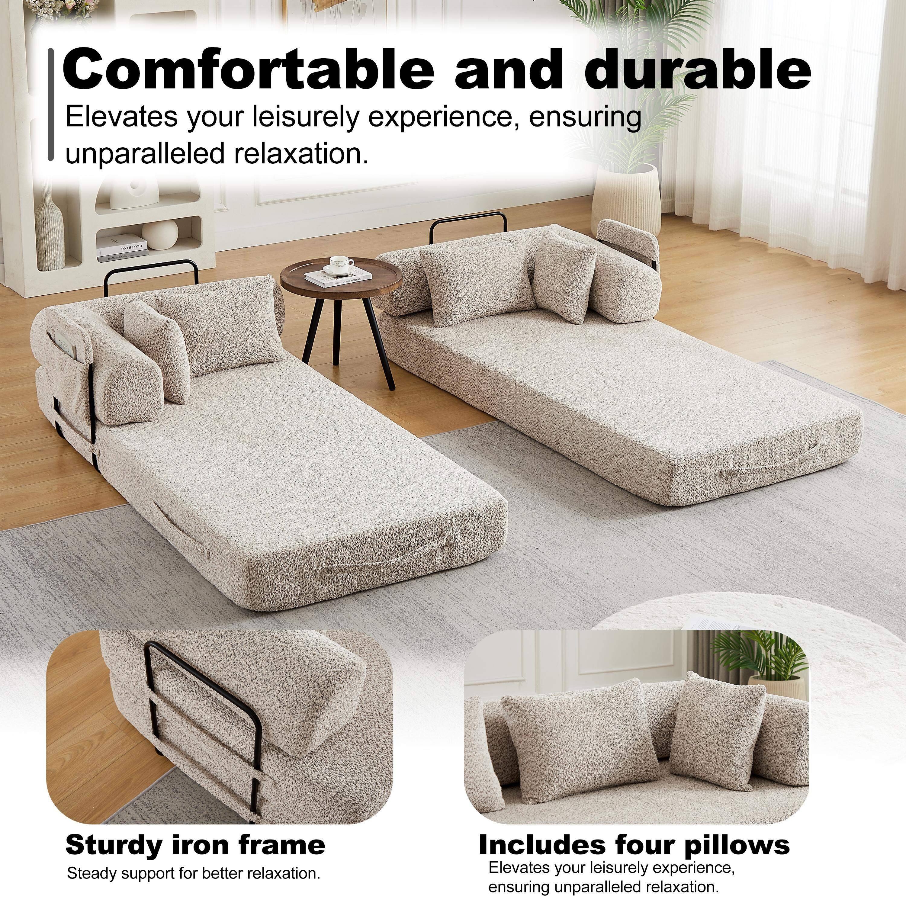 Comfortable and durable  
Elevates your leisurely experience, ensuring unparalleled relaxation.

Sturdy iron frame  
Steady support for better relaxation.

Includes four pillows  
Elevates your leisurely experience, ensuring unparalleled relaxation.
