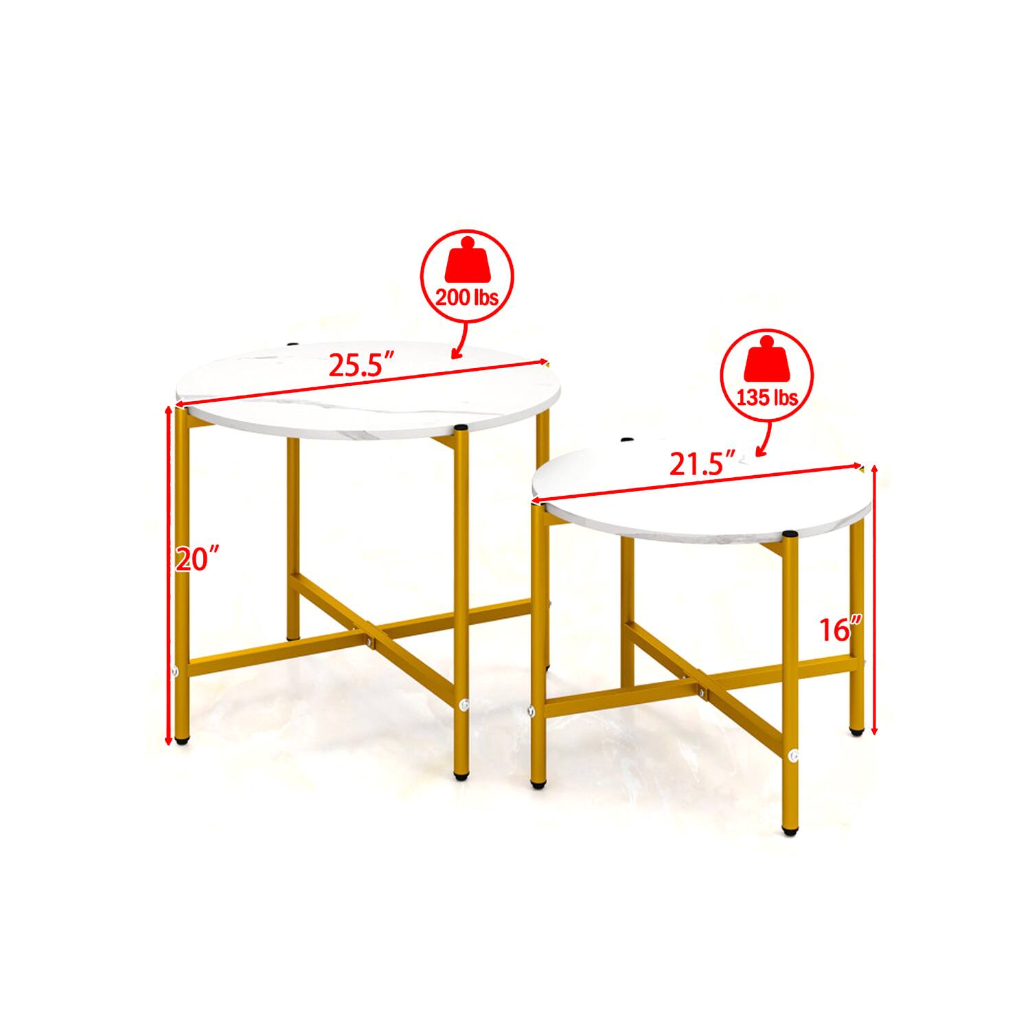 200 lbs  
25.5"  
135 lbs  
21.5"  
20"  
16"