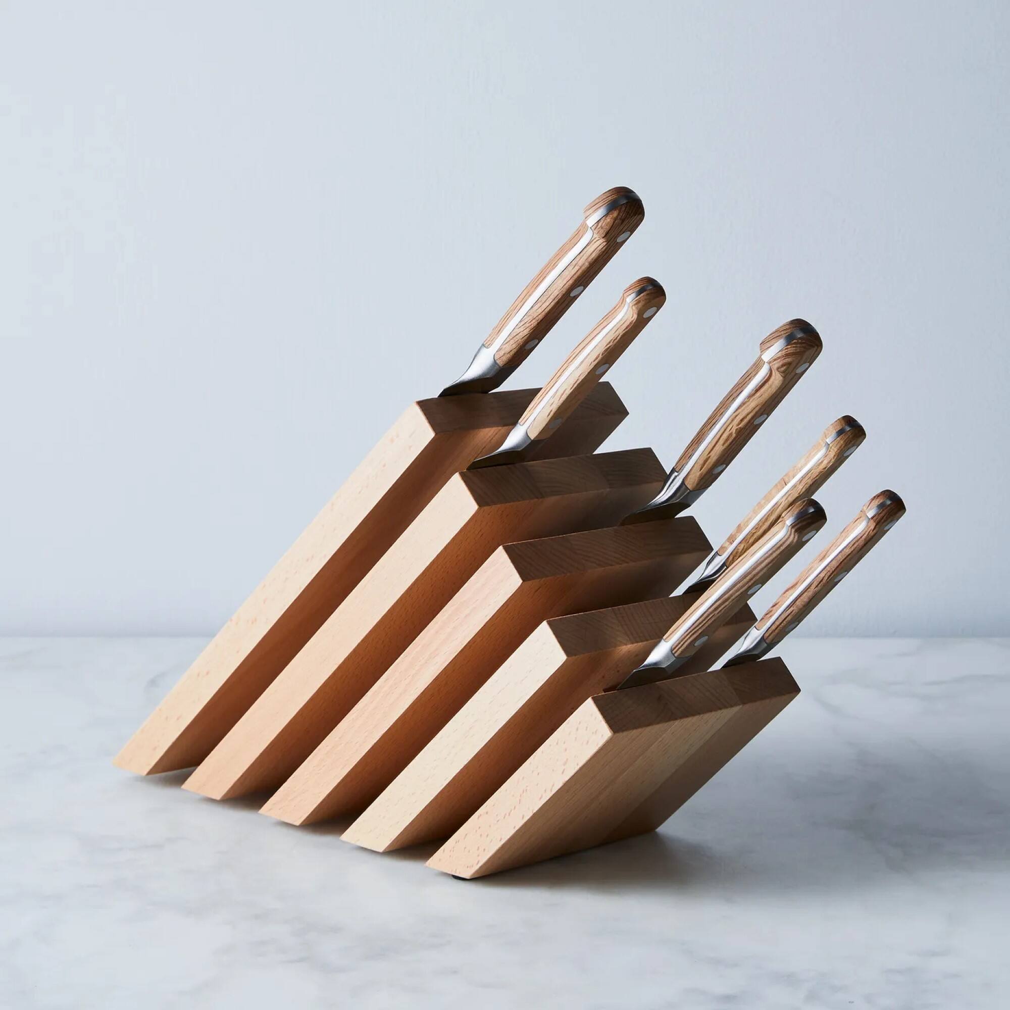 Alt View 2. ZWILLING - ZWILLING Italian Slanted Magnetic Knife Block - Natural Beechwood - Natural Beechwood.