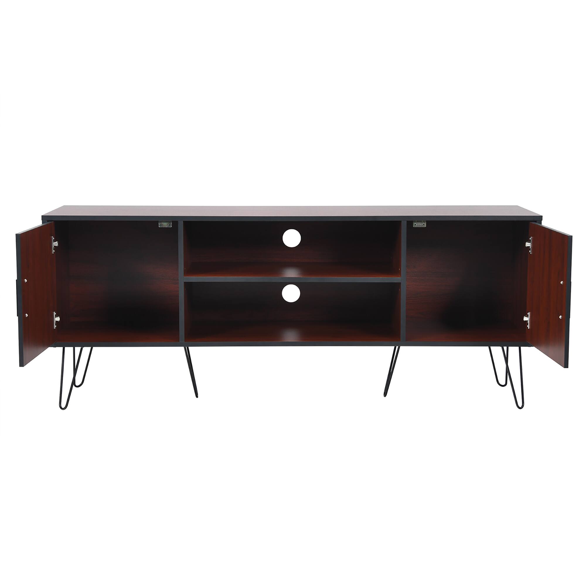 Alt View 21. Costway - 59'' TV Stand Entertainment Center Media Console Storage Cabinet Shelf - Teak.