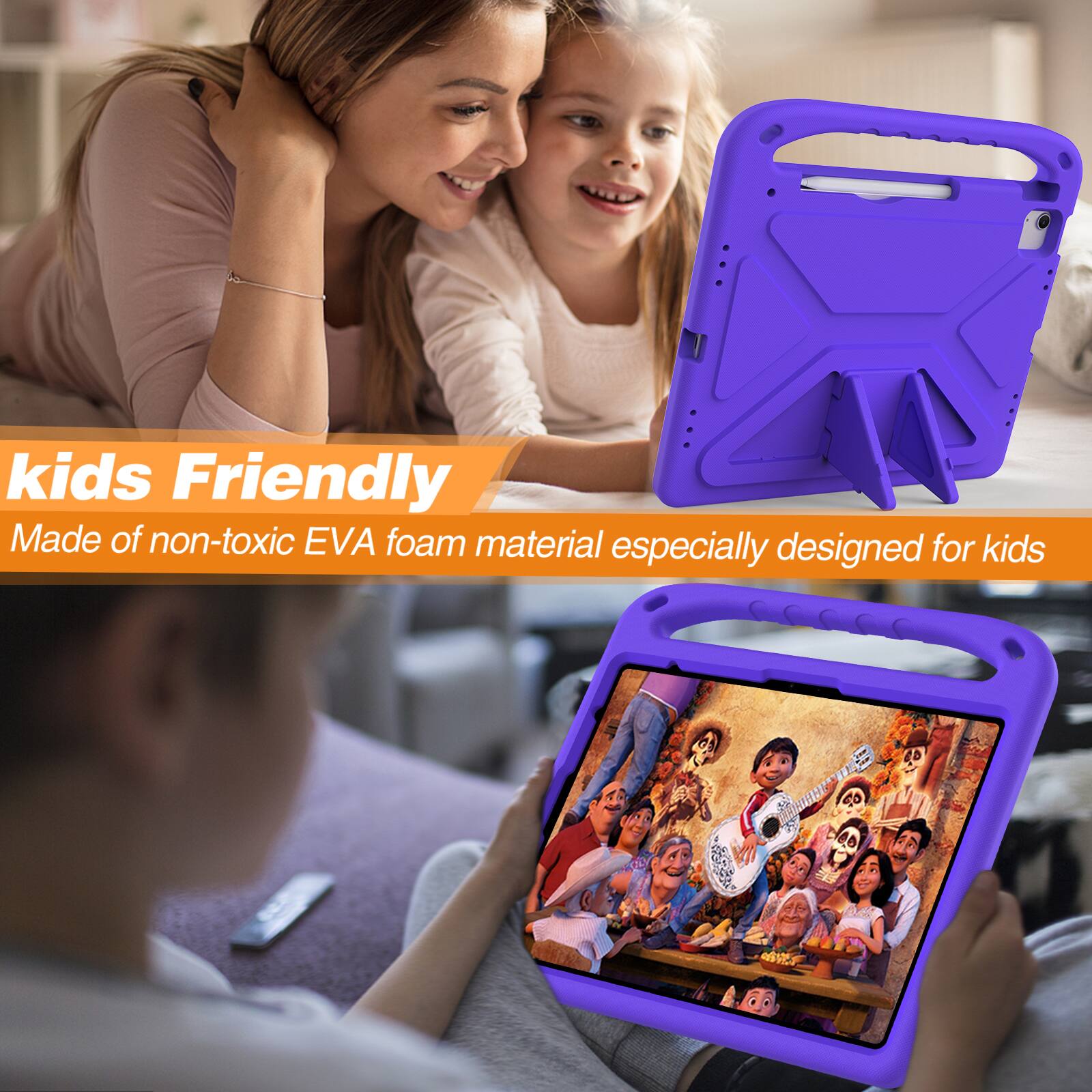 kids Friendly  
Made of non-toxic EVA foam material especially designed for kids