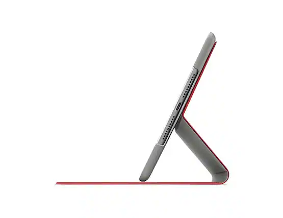 Front. Logitech - Logitech Hinge Carrying Case for iPad Mini 4 | Color: Red - Red.