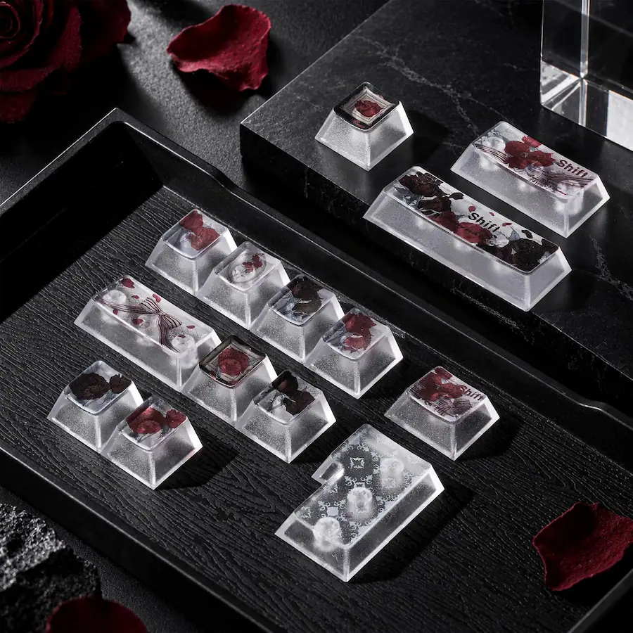 Us$100 Keyboard Layout Womier Feather Clear Keycaps set, Shine Through Translucent Keycaps for ...