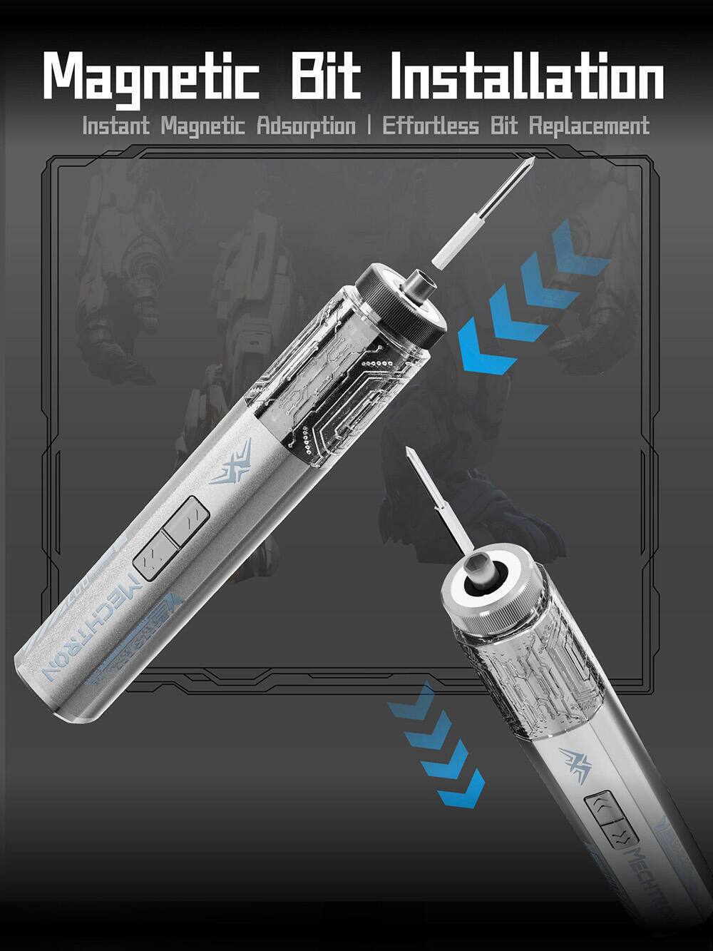 Magnetic Bit Installation  
Instant Magnetic Adsorption | Effortless Bit Replacement