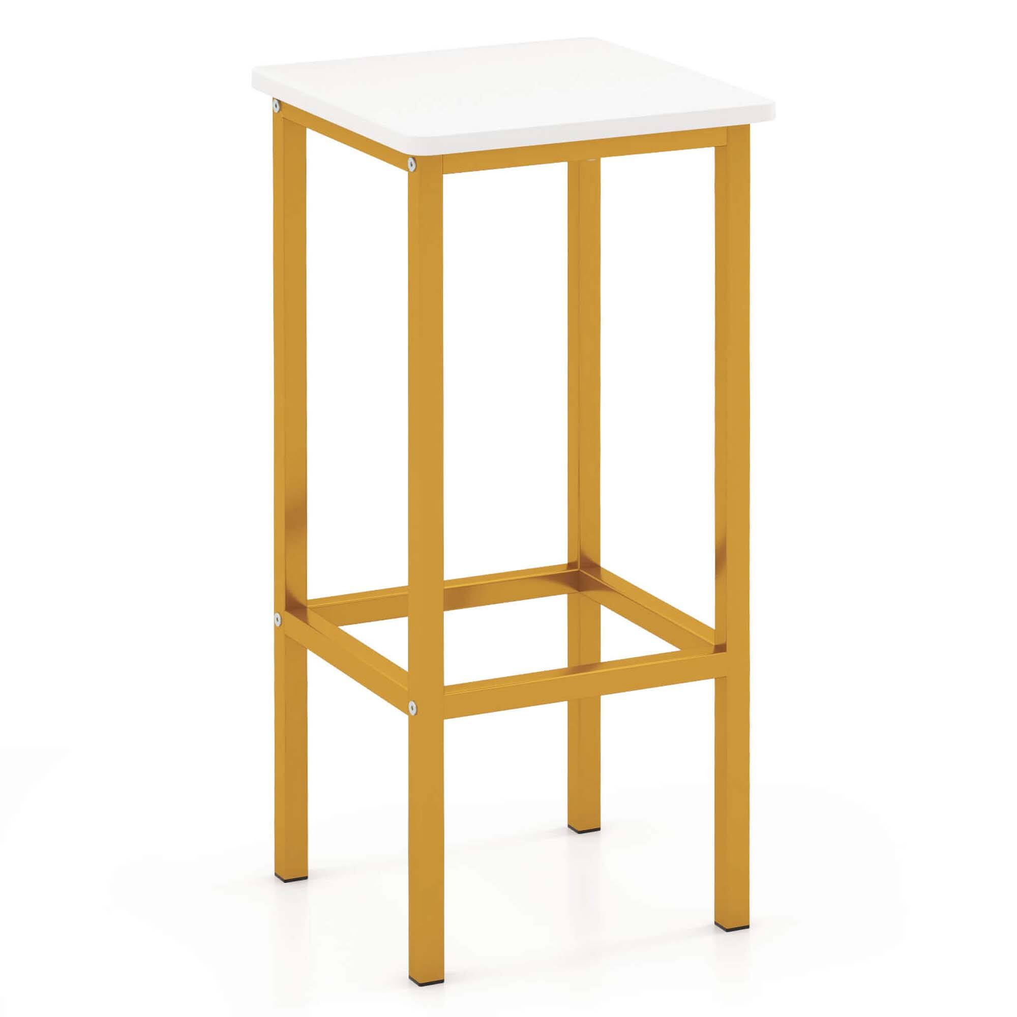 Alt View 1. Costway - 4 PCS 26"Bar Stool Set with Metal Frame Footrest Backless Counter Height Stool - White.