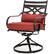 Alt View 9. Hanover - Montclair 5-Piece Patio Dining Set with 4 Swivel Rockers and a 40-Inch Square Table - Chili Red/Brown.