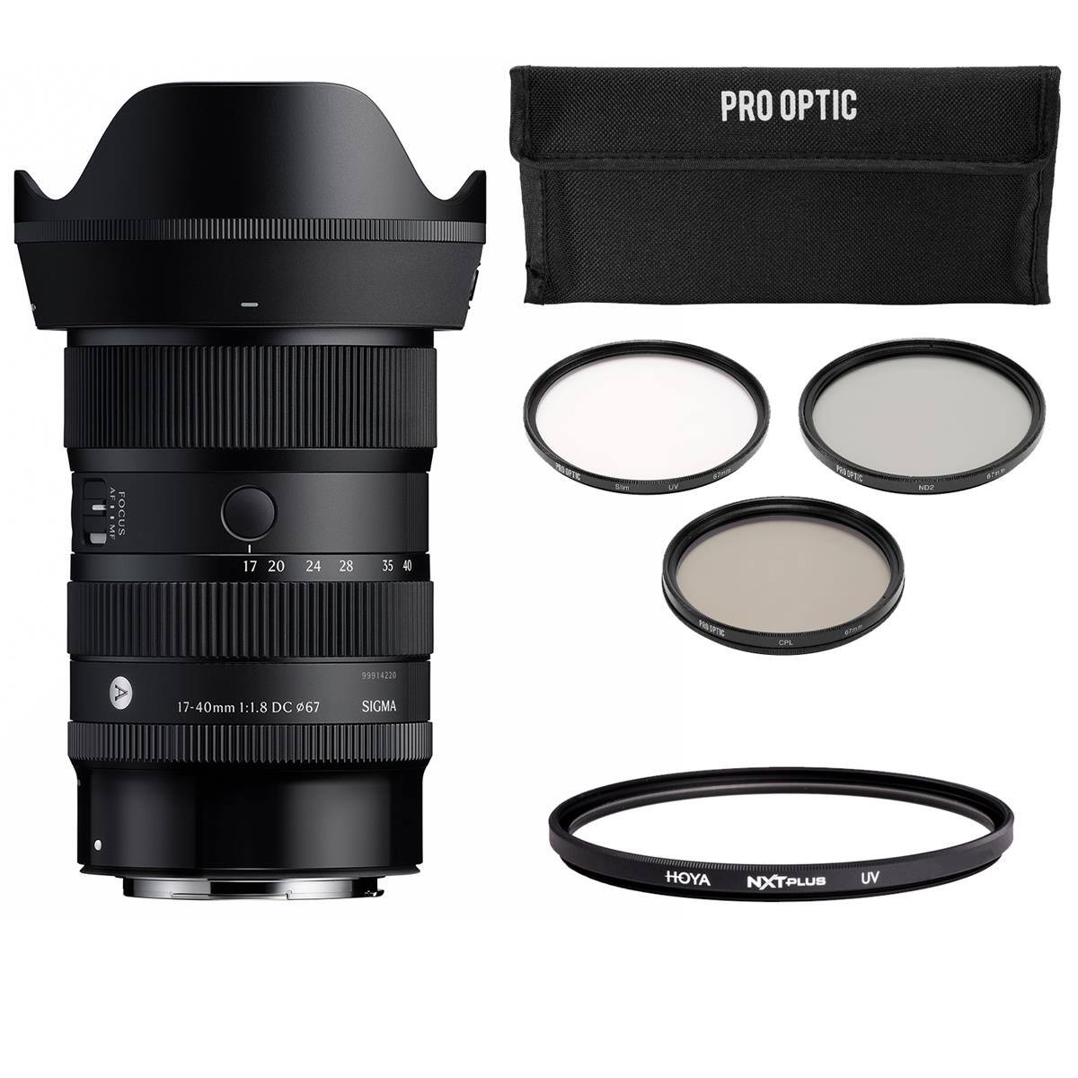 PRO OPTIC  
FOCUS  
17 20 24 28 35 40  
Sin  
LV  
Usa  
PRA OFFIC  
NO2  
CPL  
99914220  
17-40mm 1:1.8 DC 67  
SIGMA  
HOYA NXTPLUS  
UV