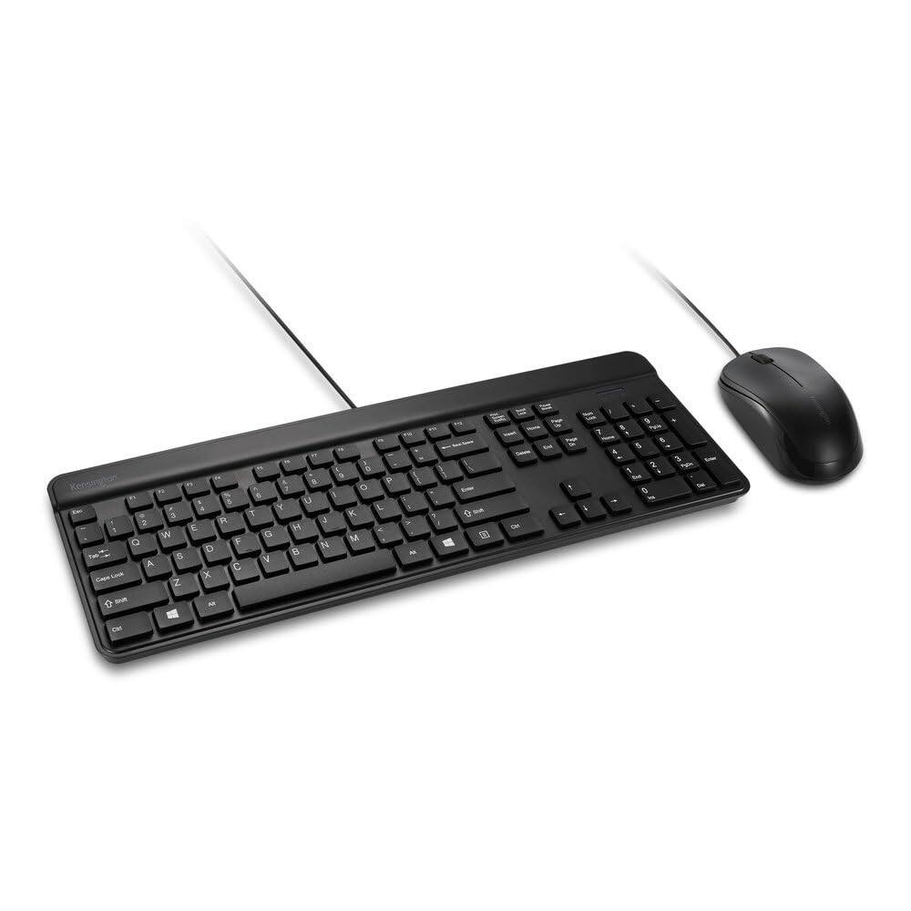 Front. Kensington - Kensington KM201 Wired Desktop Set, TAA Compliant Keyboard & Mouse Combo, Full-Size, Spill-Resistant, PC/Mac – K72483TAA - Black.
