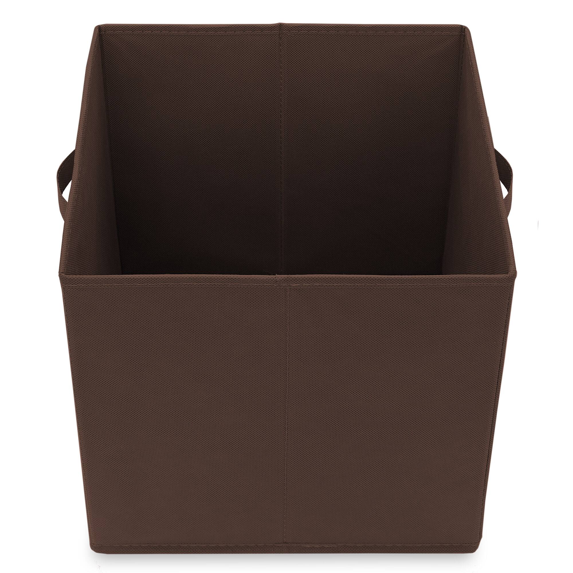 Alt View 3. Casafield - (Set of 12) Collapsible Fabric Cubes - Storage Bins - Brown.