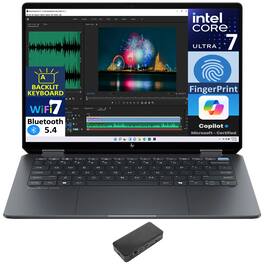 HP - OmniBook Ultra Flip 2-in-1 Laptop 14.0 2.8K (Intel Ultra 7-256V, 16GB LPDDR5, 1TB PCIe SSD, Win 11 Pro) - Eclipse Gray