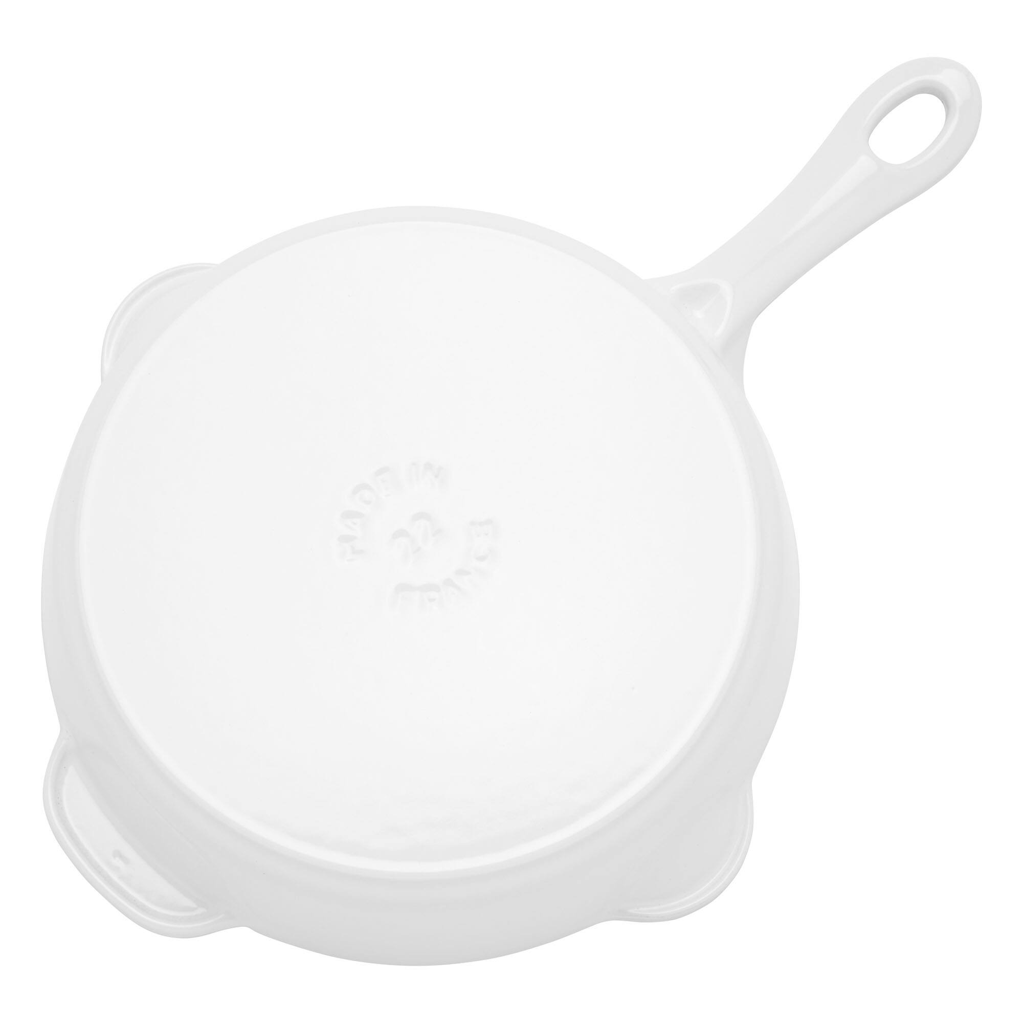 Alt View 4. Staub - STAUB Cast Iron 8.5-inch Traditional Deep Skillet - White - White.