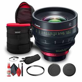 Canon - CN-E 20mm T1.5 L F Cinema Lens (EFMount) (3174C002) + Padded Lens Case + More Bundle - Black