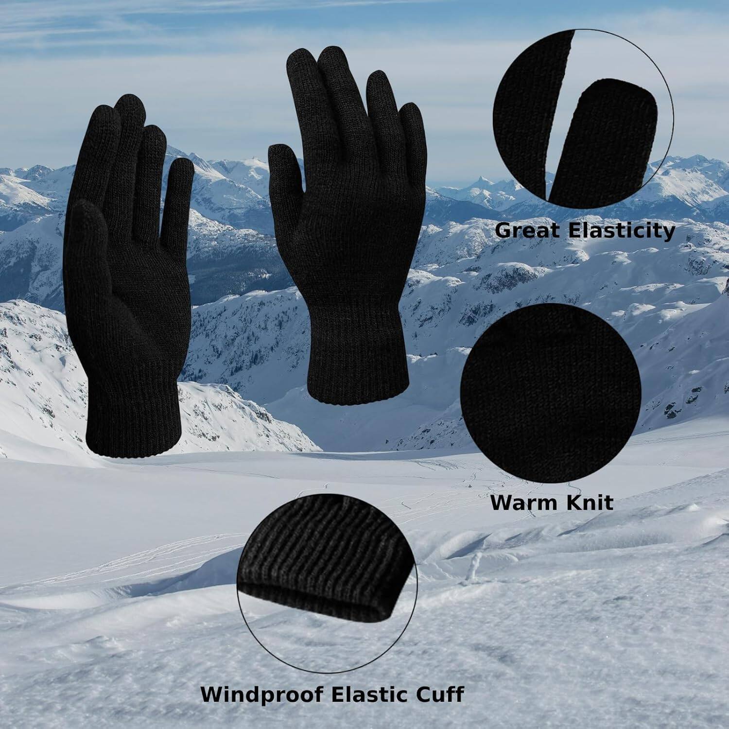 Great Elasticity  
Warm Knit  
Windproof Elastic Cuff