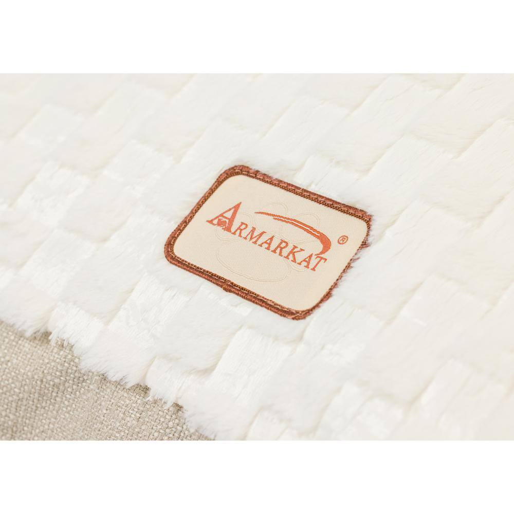 Alt View 3. Armarkat - Medium With Handle Dog Crate Mat With Poly Fill Cushion and Removable Cover - Beige.