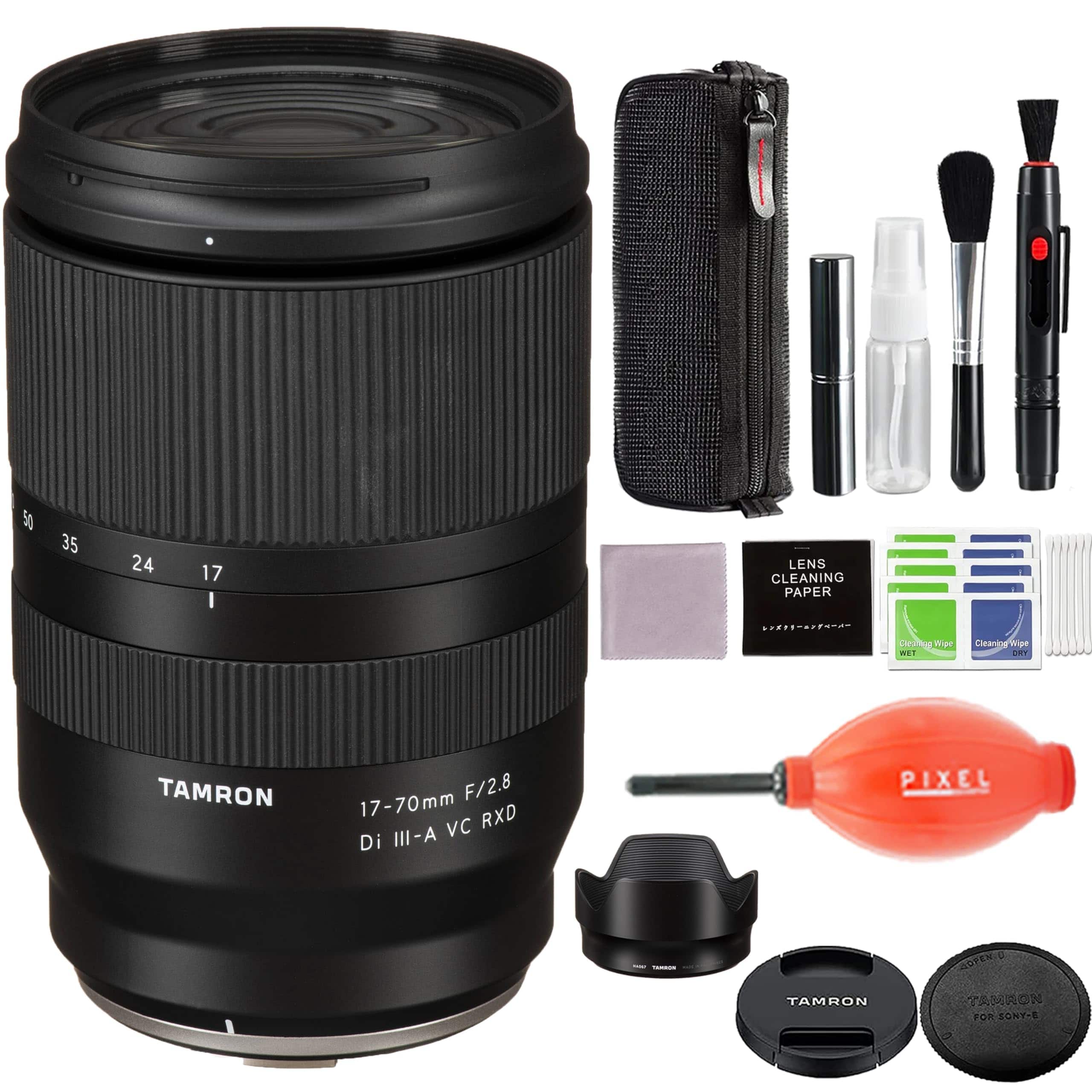 Tamron - 17-70mm f/2.8 Di III-A VC RXD Lens for Fujifilm with Advanced Accessory and Travel Bundle | 17-70 mm Lens - Black