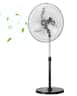 VEVOR - Industrial Pedestal Fan, 18 Inch 90-Degree Oscillating Fan, Height Adjustable Standing Fans with 3 Adjustable Speeds - Black