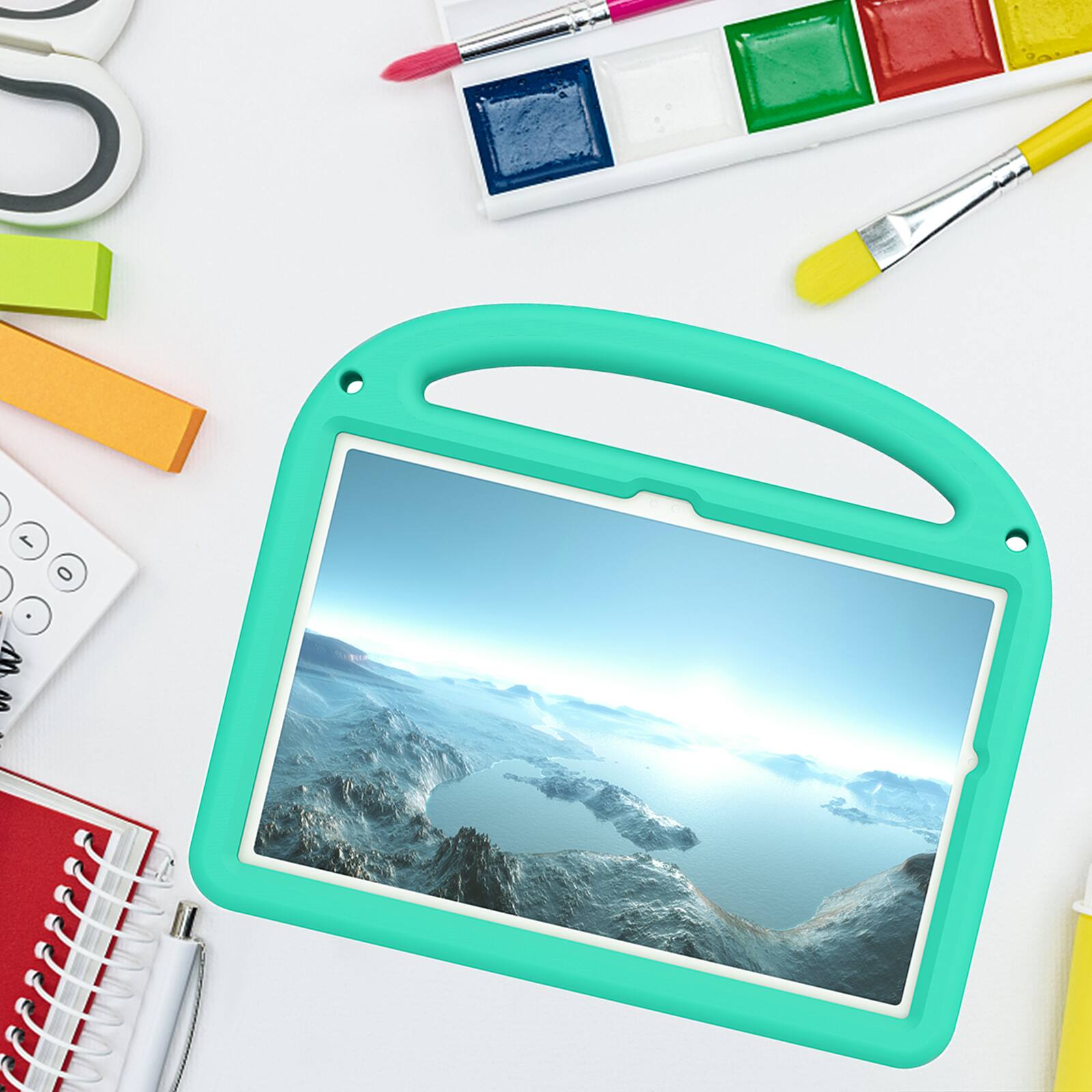 Alt View 4. Dteck - Kids Shock-absorbent TPU Tablet Case for Samsung Galaxy Tab A11+ (2025) X230 / A9+ (2023) X210 11" with Shoulder Strap - Green.