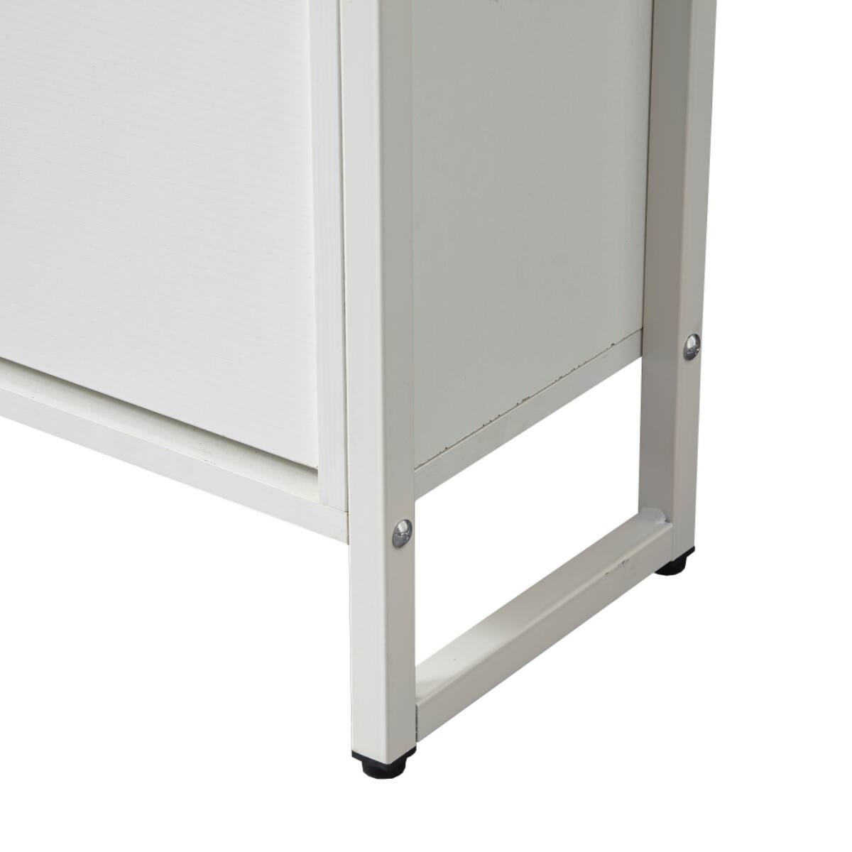 Alt View 5. HTUTWOO - Freestanding Shoe Cabinet with 3 Flip Drawers - Space-Saving Design,Easy-Access Storage for Apartments & Small Homes - White.