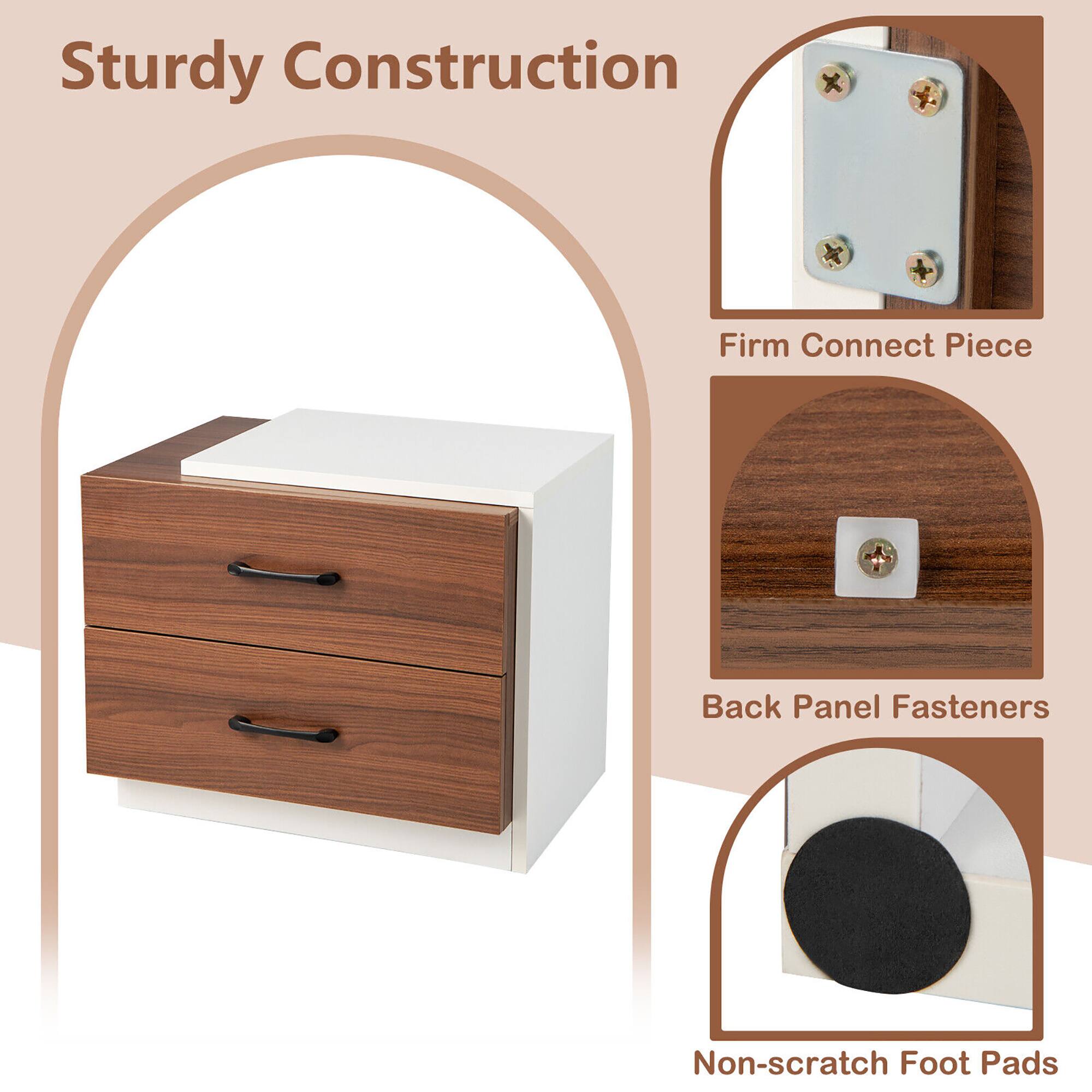 Sturdy Construction

- Firm Connect Piece
- Back Panel Fasteners
- Non-scratch Foot Pads