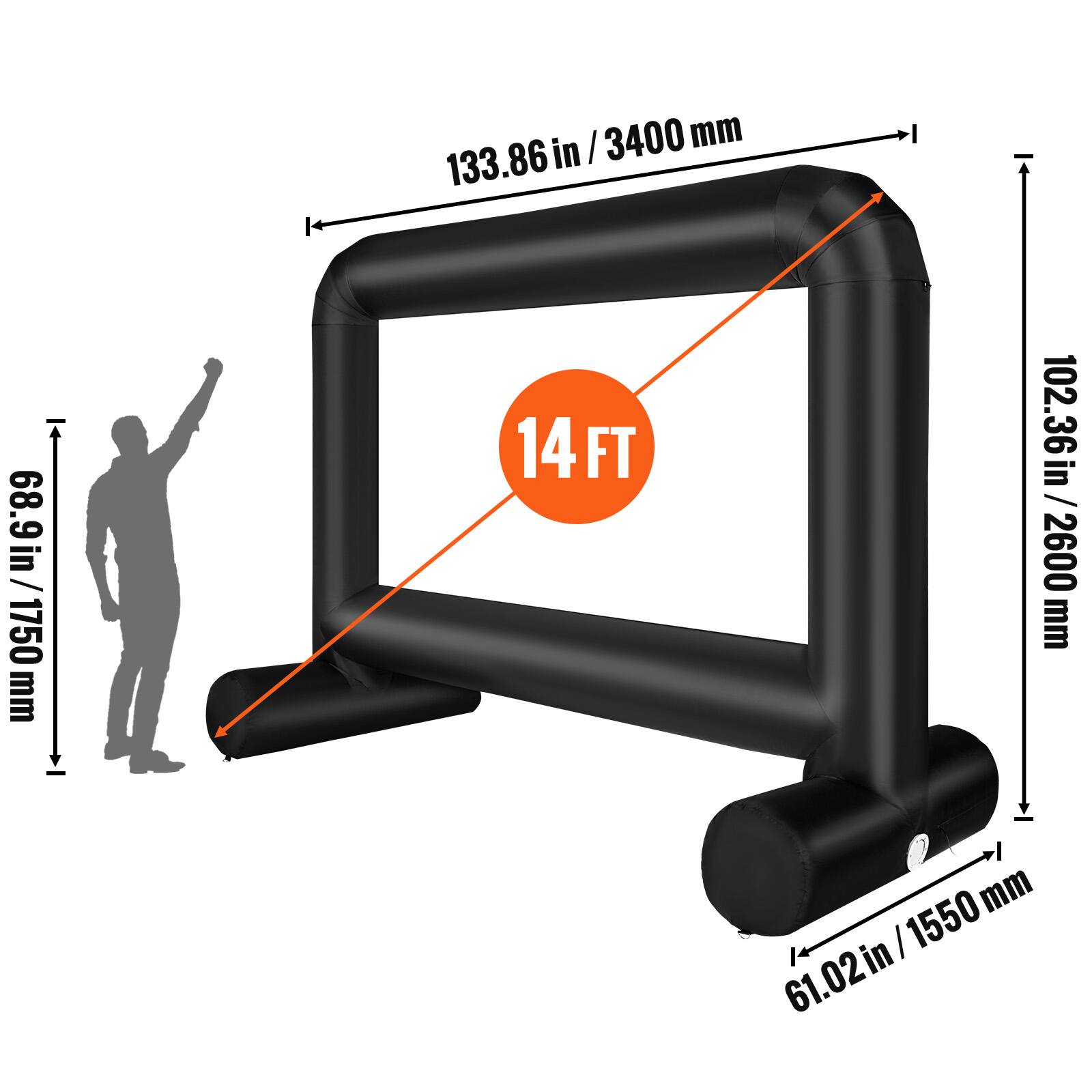 133.86 in / 3400 mm
68.9in / 1750 mm
14 FT
102.36 in / 2600 mm
1550 mm / 61.02 in