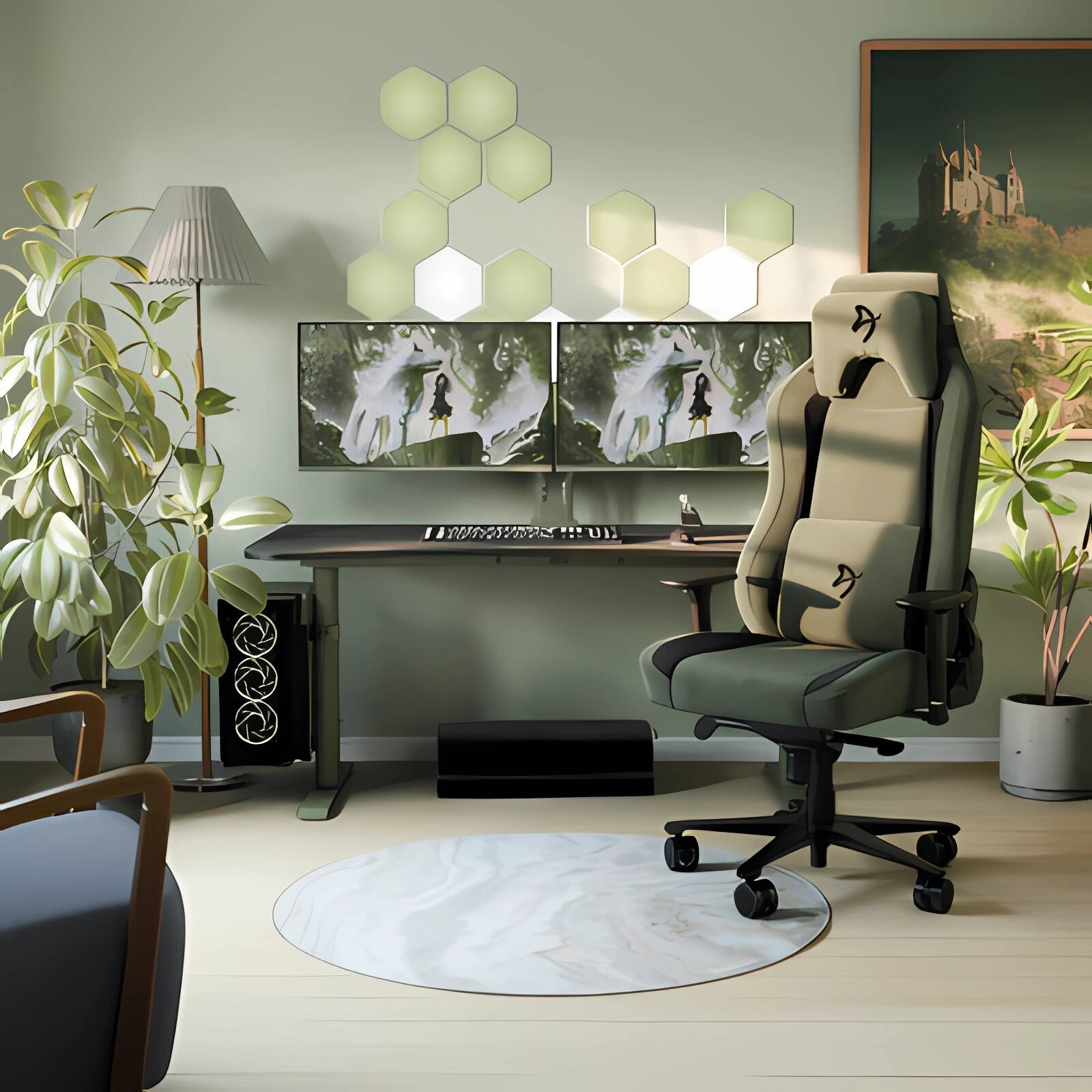 Back. Arozzi - Arozzi – Nova 32" IPS QHD 180Hz Gaming Monitor – Forest Green - Forest Green.