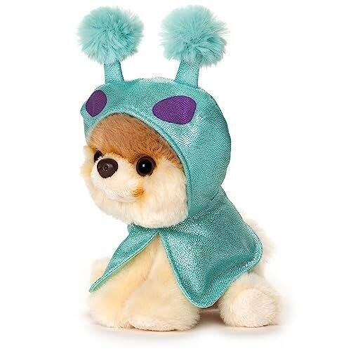 Left. Gund - GUND Itty Bitty Boo #59 Alien Plush Dog — 5" Collectible Pomeranian with Pom-Pom Antennas - Multicolour.