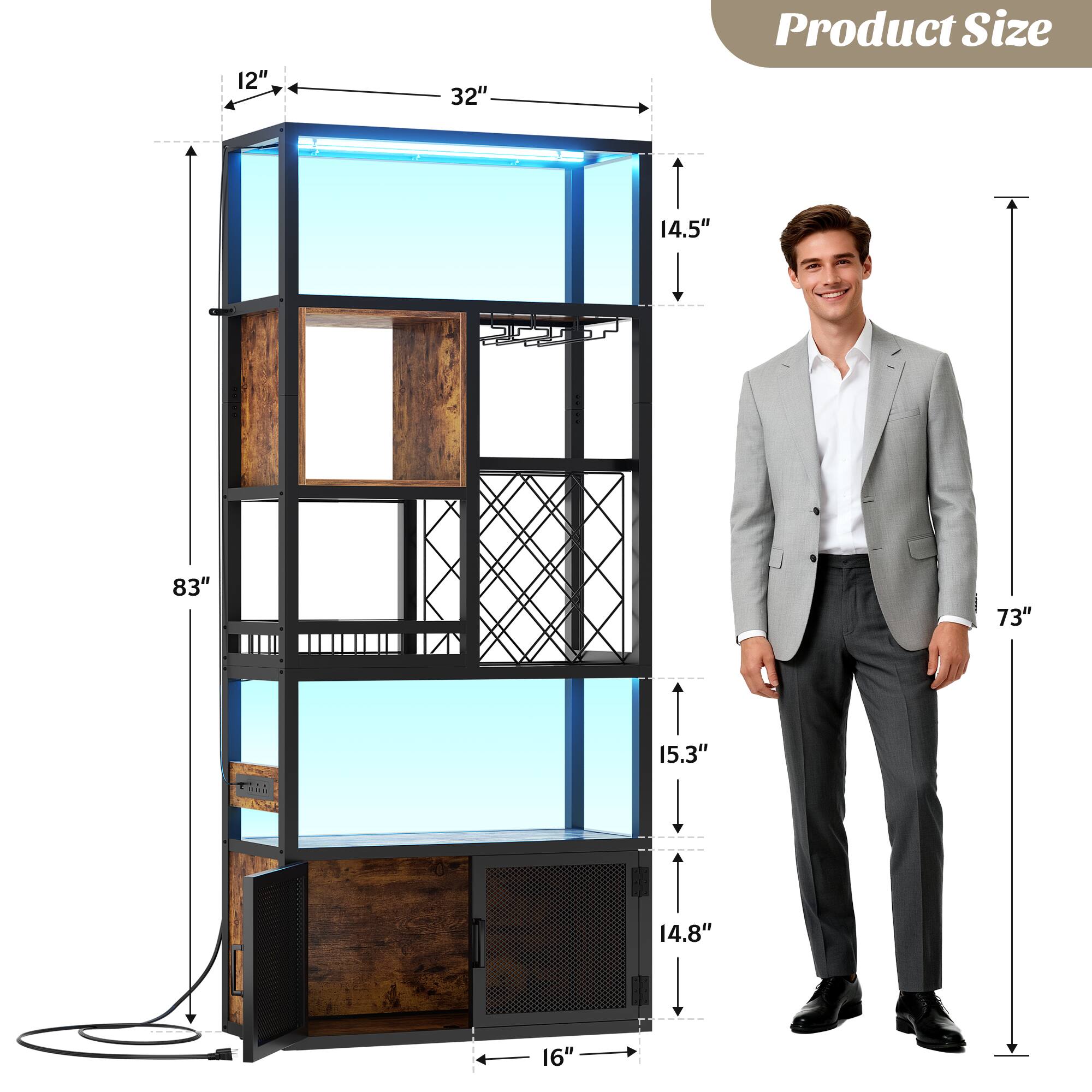 12"  
32"  
Product Size  
14.5"  
83"  
73"  
15.3"  
14.8"  
16"