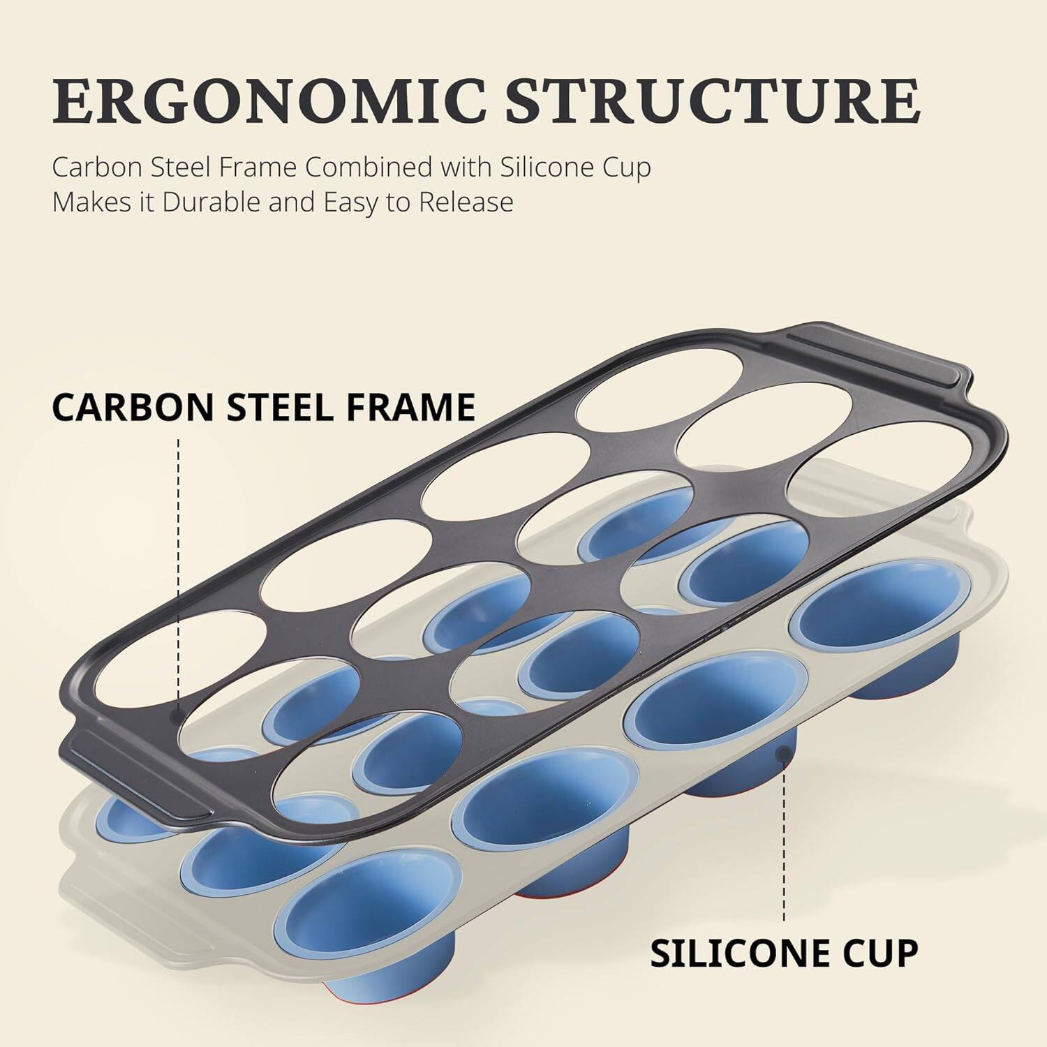 ERGONOMIC STRUCTURE  
Carbon Steel Frame Combined with Silicone Cup Makes it Durable and Easy to Release  

CARBON STEEL FRAME  
SILICONE CUP