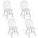 Alt View 5. Costway - Set of 4 Vintage Windsor Dining Side Chair Wood Spindleback Kitchen Room - White.