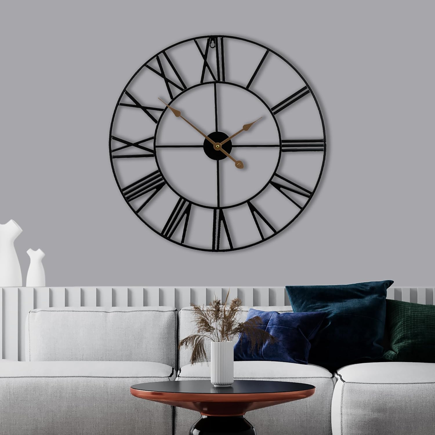 Sorbus - Large Wall Clock for Living Room Decor, Easy to Hang 24-Inch Big Wall Clock, Analog Decorative Wall Clock - Black