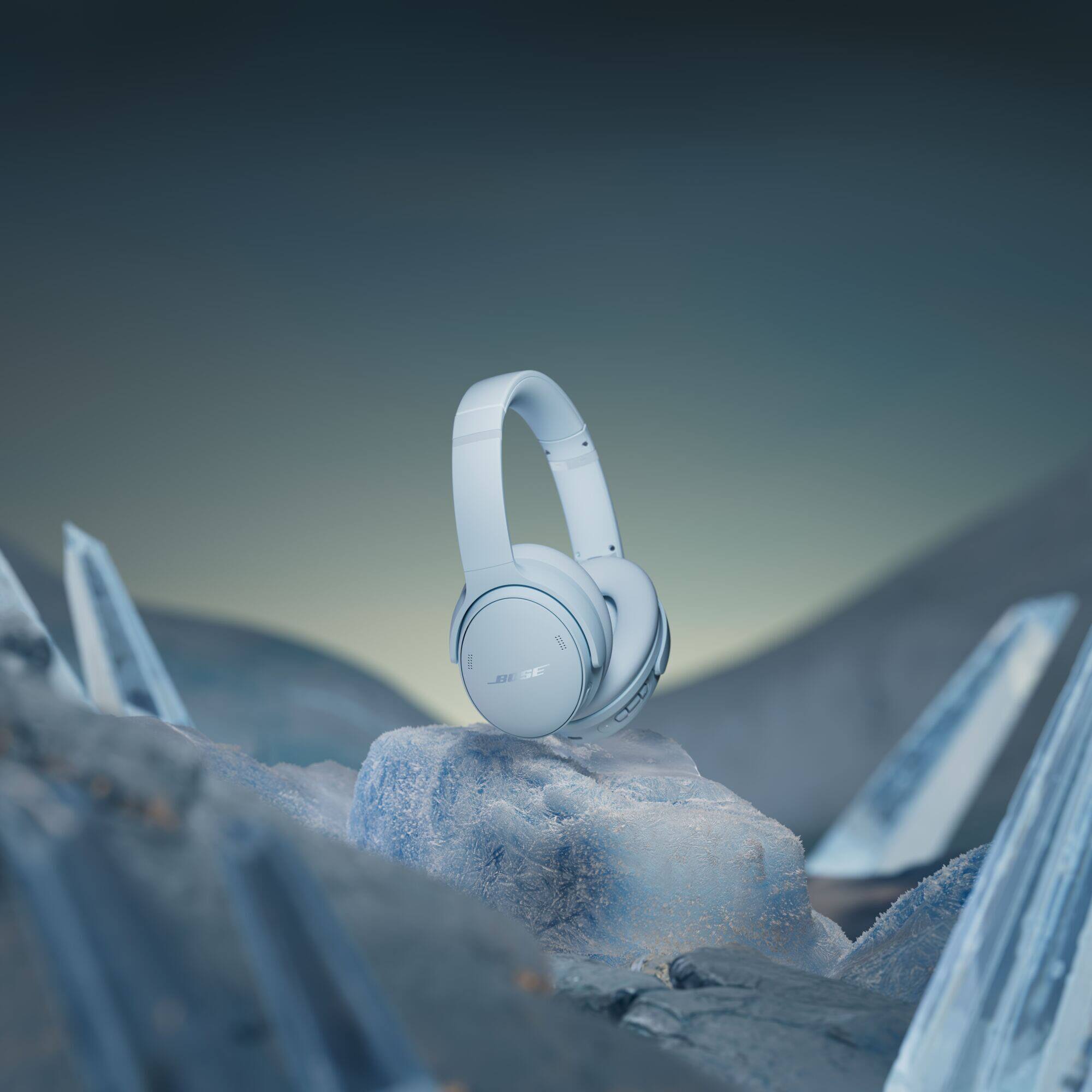 Alt View 7. Bose - QuietComfort Wireless Noise Cancelling Over-the-Ear Bluetooth Headphones - Ice Blue.