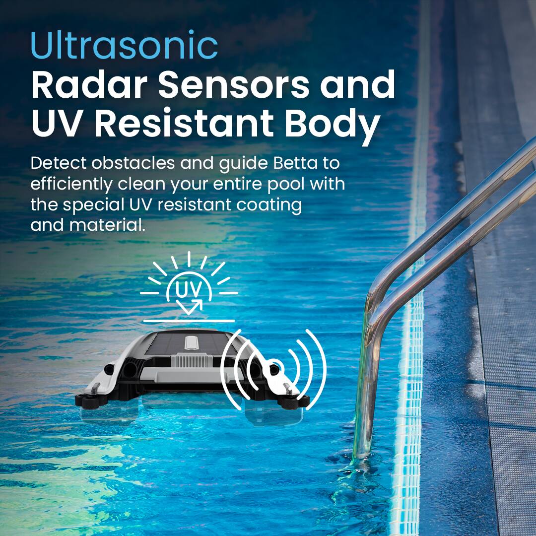 Ultrasonic Radar Sensors and UV Resistant Body

Detect obstacles and guide Betta to efficiently clean your entire pool with the special UV resistant coating and material.