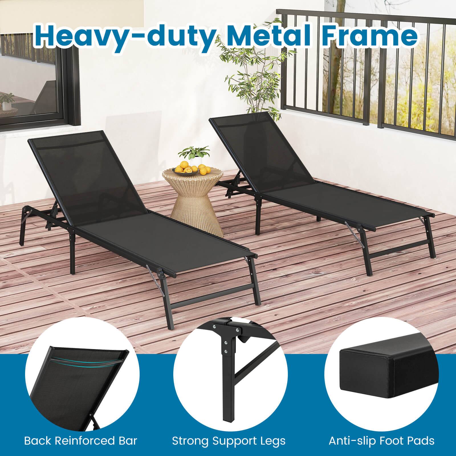 Heavy-duty Metal Frame

- Back Reinforced Bar
- Strong Support Legs
- Anti-slip Foot Pads