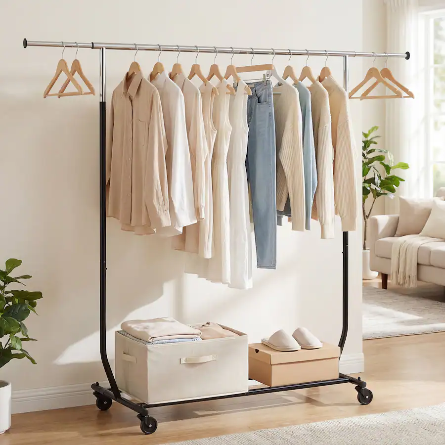 Dressing Rack Stand Costway Clothes Rack, Extendable Garment Stand for Hanging Clothes for ...