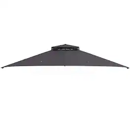 Costway - 12 X 10 FT Patio Gazebo, Heavy Duty Gazebo Canopy Shelter with Sturdy Metal Frame - Gray