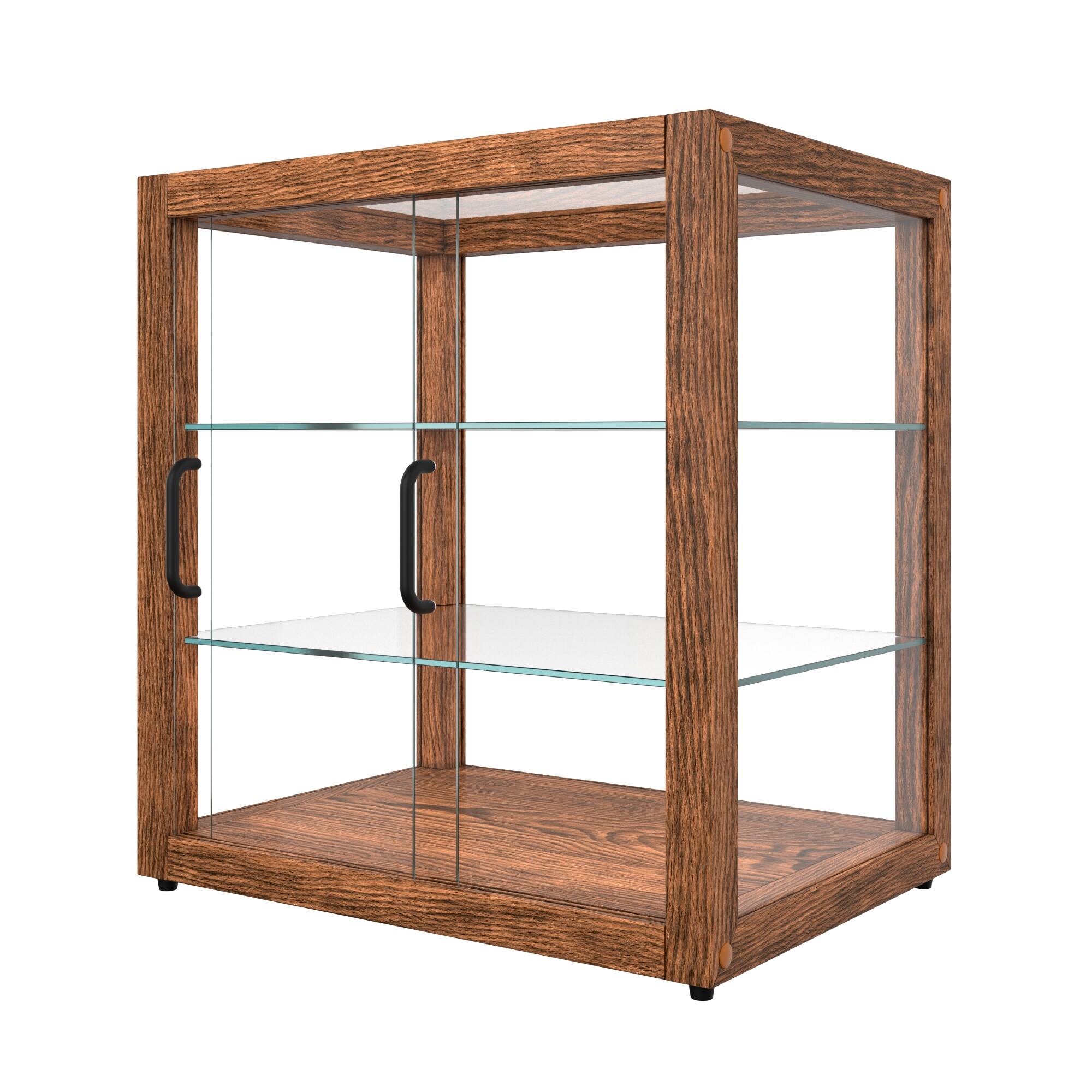 Alt View 6. Koolmore - 20 In. 3-Tier Artisan Dark Wooden Bakery Square Display case, 2.5 cu. ft. (KM-BDW-20D) - Dark ash wood color.
