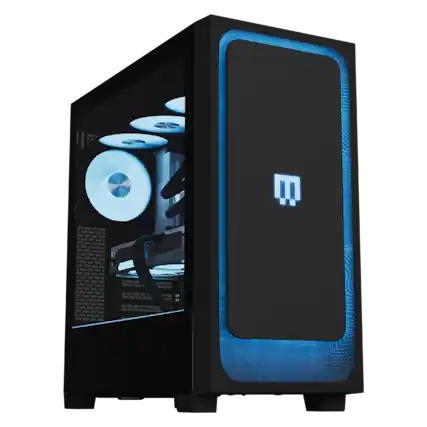 Front. MAINGEAR - All-new MG-1 | Diamond Gaming Desktop - AMD Radeon RX 9070 XT - AMD Ryzen 7 7800X3D - 32GB Memory - 2TB Storage - RGB - Black.