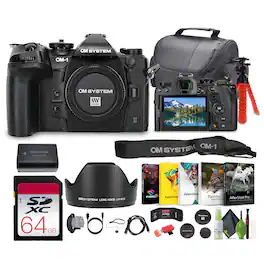 Olympus - OM SYSTEM OM-1 Mark II Mirrorless Camera (Body Only) + 64GB Memory Card + Corel Photo, Video, & Art Suite Deluxe + More
