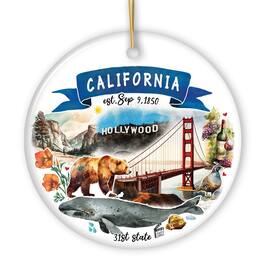 OrnamentallyYou - Artistic California State Themes and Landmarks Christmas Ornament - Multi-colored