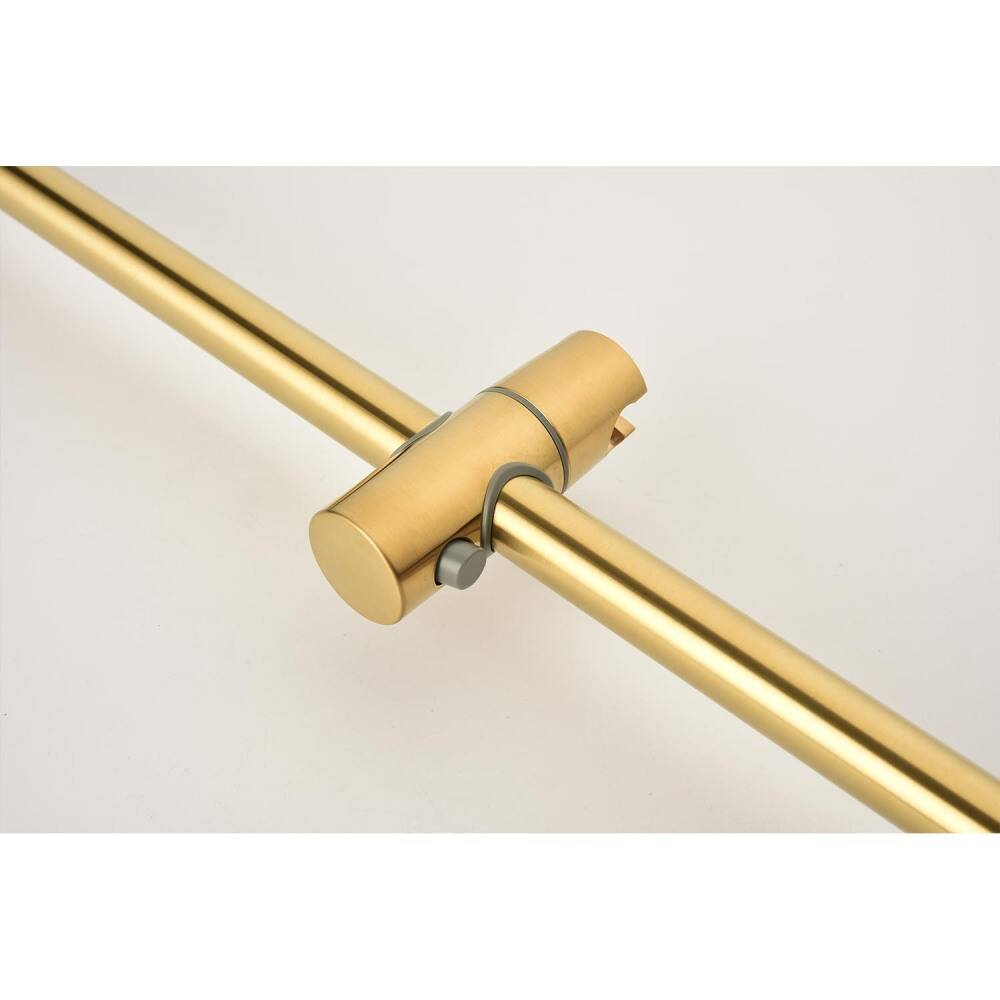Alt View 5. JUJABU - Brushed Gold Shower System with Shower Head, Slide Bar, Bodysprays, Shower Arm, Hose, Valve Trim, and Lever Handles - Brushed Gold.