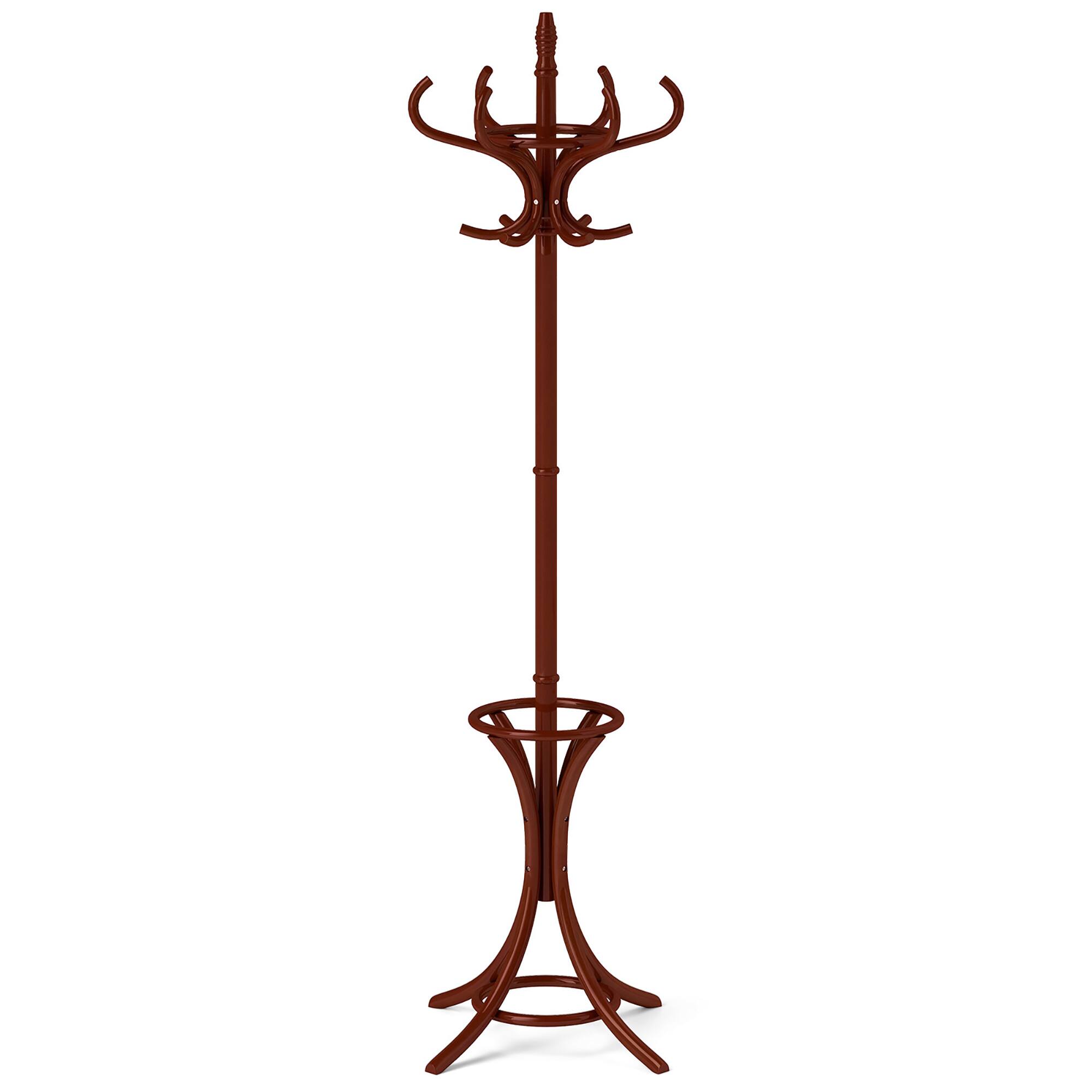 Gymax Coat Rack w/ Umbrella Holder 73'' Freestanding Coat Hanger