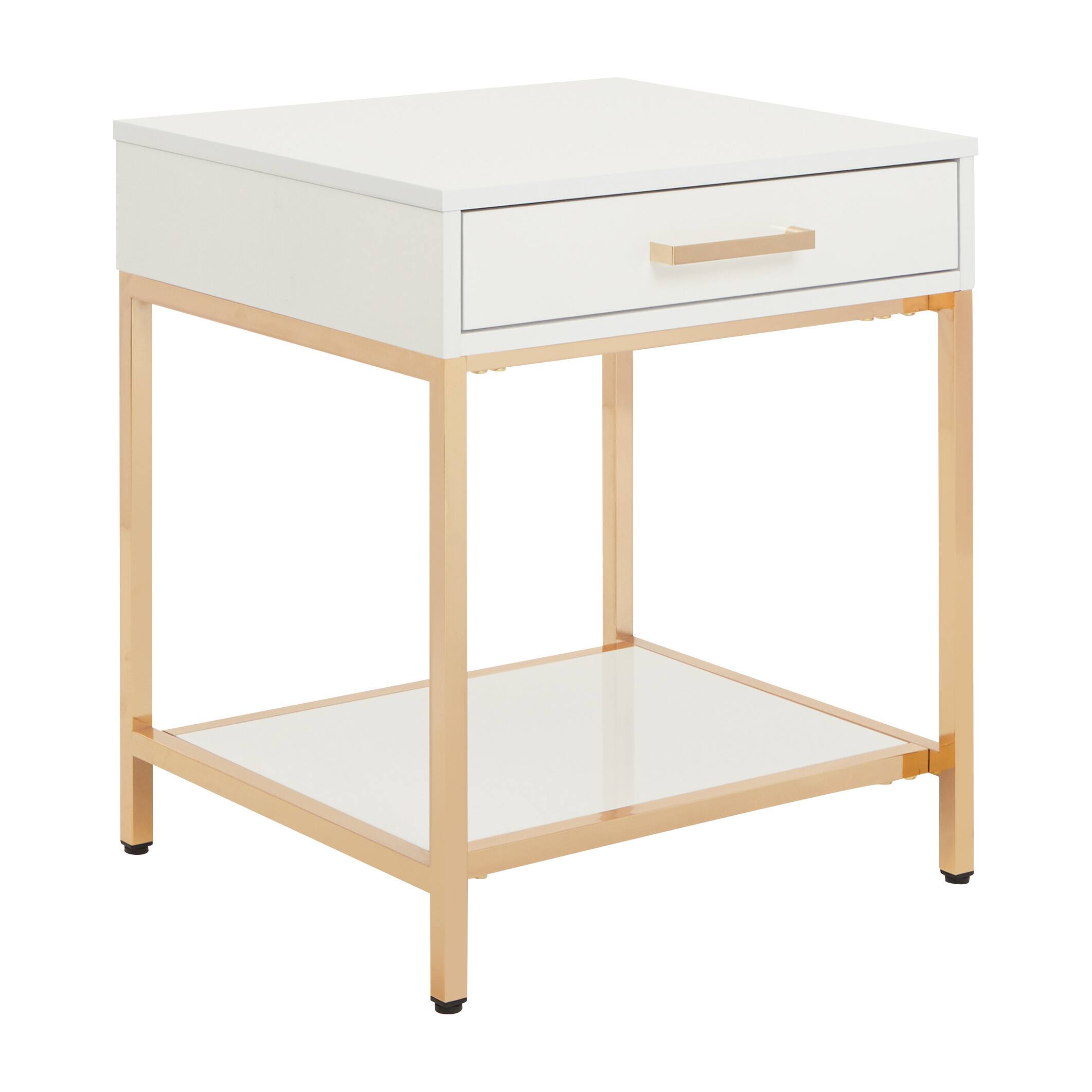 Angle. OSP Home Furnishings - Alios End Table - White/Gold.