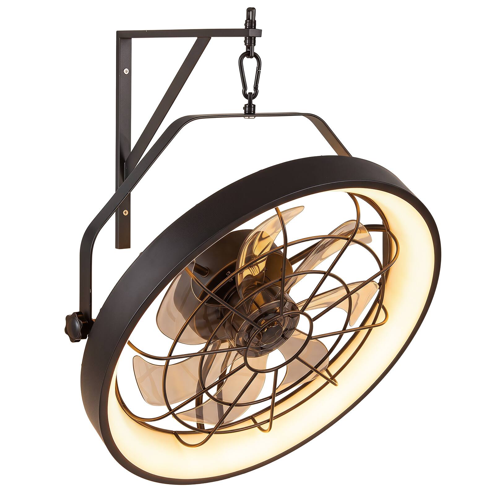 Alt View 9. Costway - Costway 20" Wall Mounted Fan with 3CCT Dimmable LED Light, Timer, 6-Speed, Remote Control - Black.