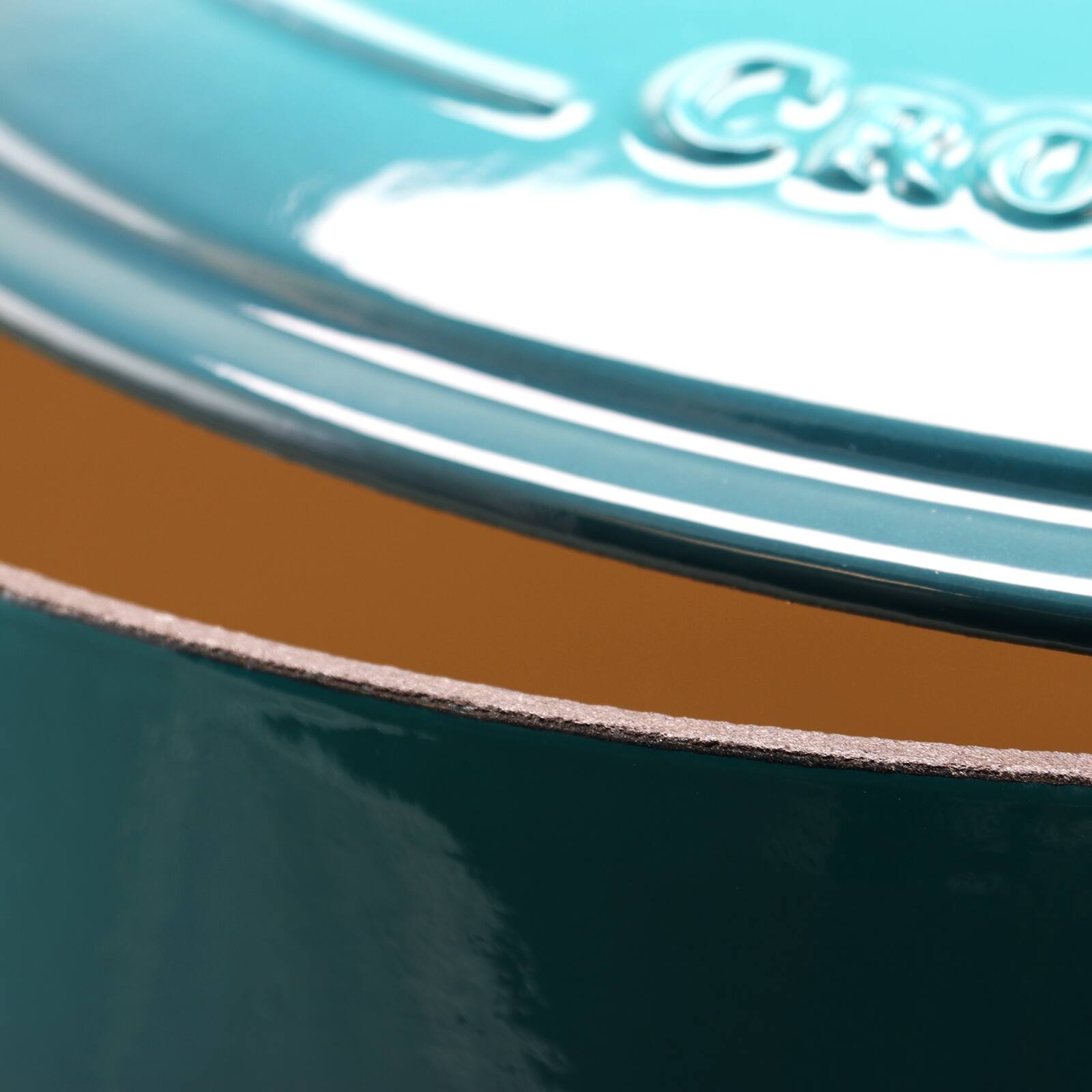 Alt View 1. Crockpot - Crock Pot Artisan 7 Quart Enameled Cast Iron Oval Dutch Oven in Teal Ombre - Teal.