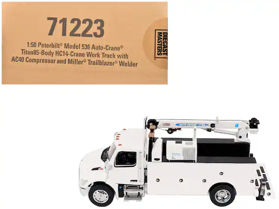 71223
1:50 Peterbilt® Model 536 Auto-Crane® Work Truck with Titan85-Body HC14-Crane, AC40 Compressor, and Miller® Trailblazer® Welder
MASTERS DIECAST
