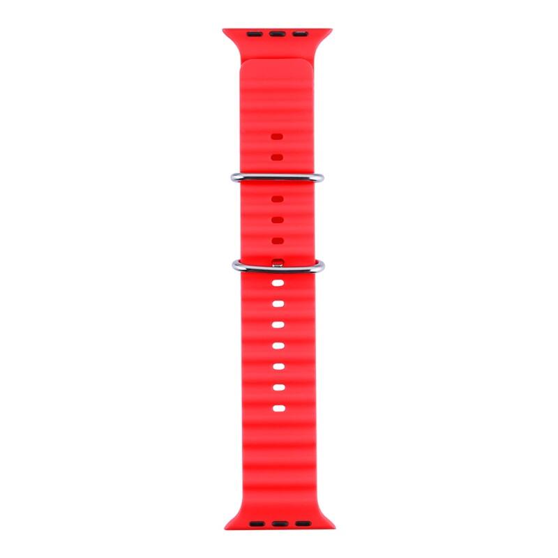 Alt View 1. Echelon - Echelon ComfyFit Silicone Strap for Apple Watch 45mm - Red - Red.