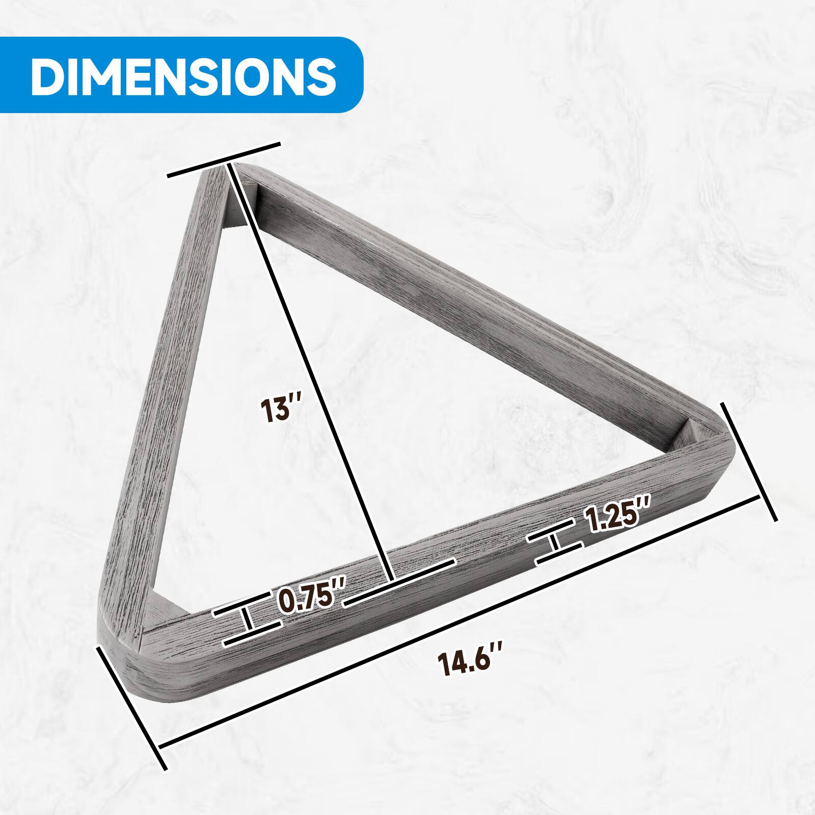 DIMENSIONS 13" 1.25" 14.6" 0.75"